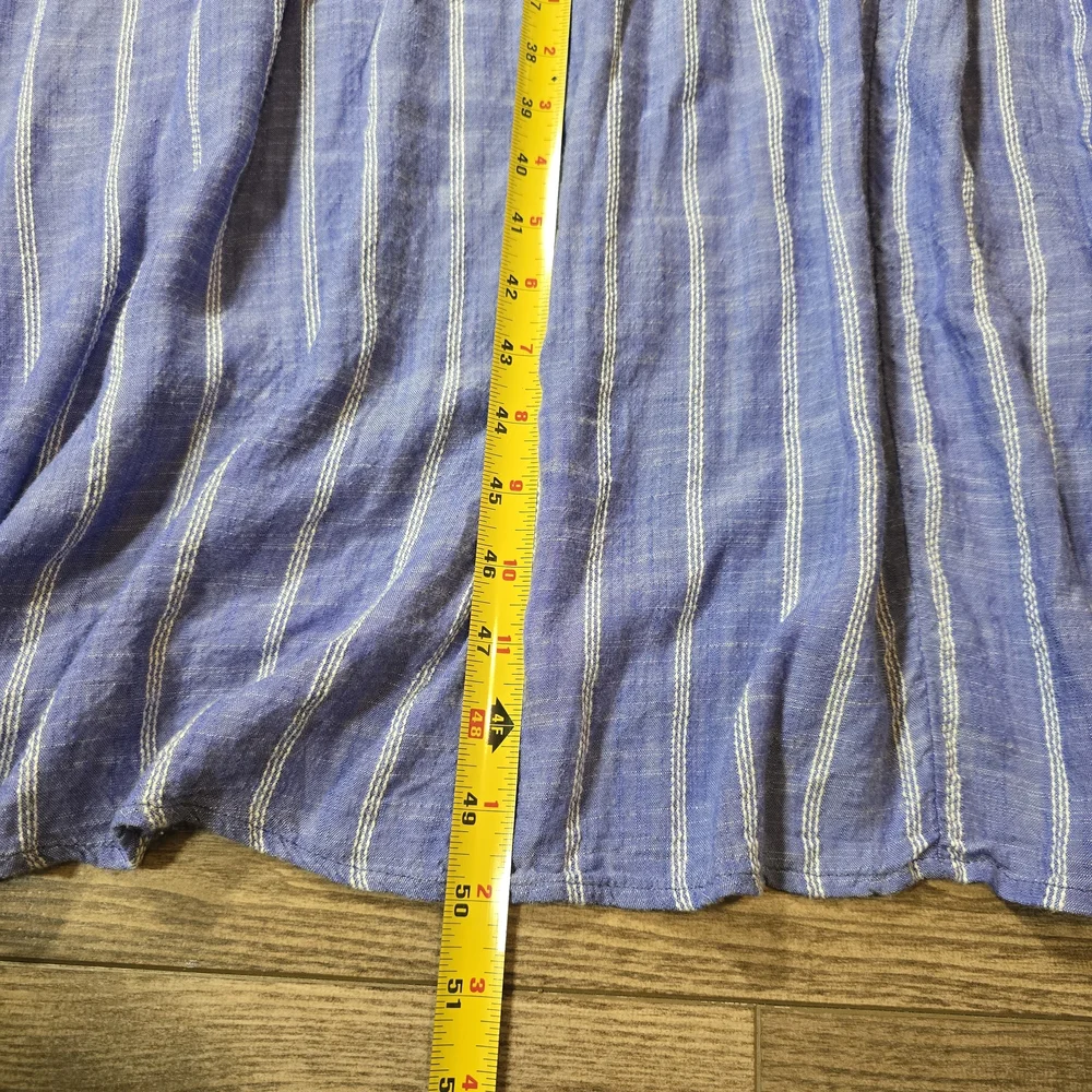 Free People Blue Stripe Backless Smocked Midi Dress - Picture 8 of 8